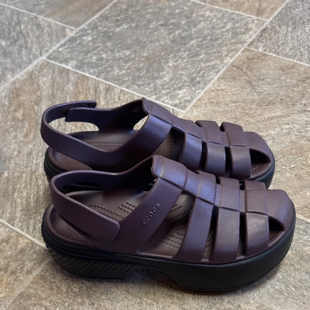 CROCS Women's Dark Purple Sandals - Picture 1 of 1